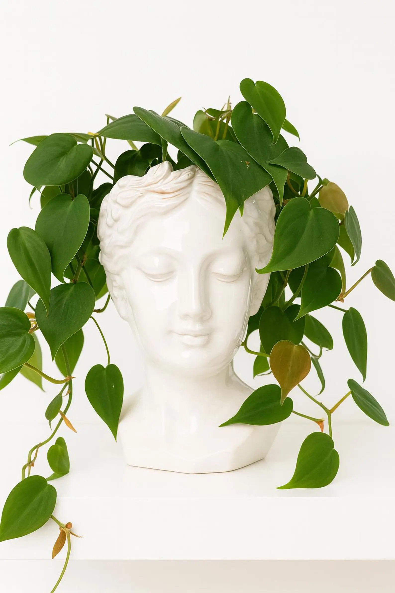 White Grecian Bust Planter | Ceramic Goddess Head Planter Pot | Greek Statue Vase | Indoor Plant ... | Etsy (Global)