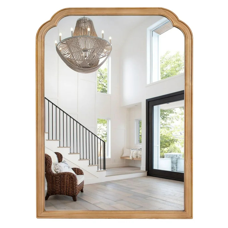 WallBeyond Rustic Wood Rounded Corner Bathroom Mirror for Wall Mounted, Home Decor, 30" × 40", N... | Walmart (US)