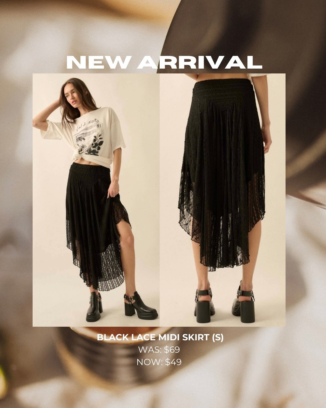 Black Lace Midi Skirt (S)
Was: $69
NOW: $49

#LTKSaleAlert #LTKPetite #LTKOver40