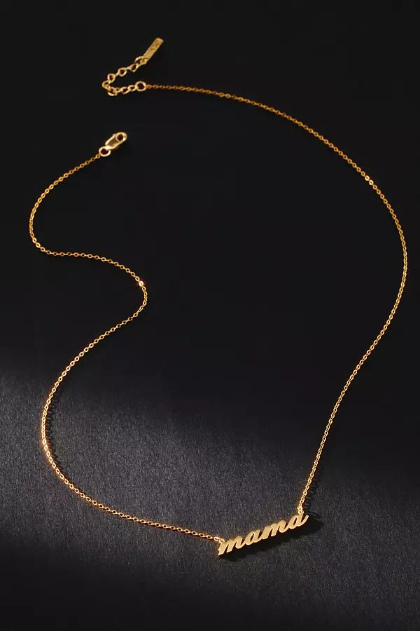 Thatch 14k Gold Mama Script Necklace | Anthropologie (US)