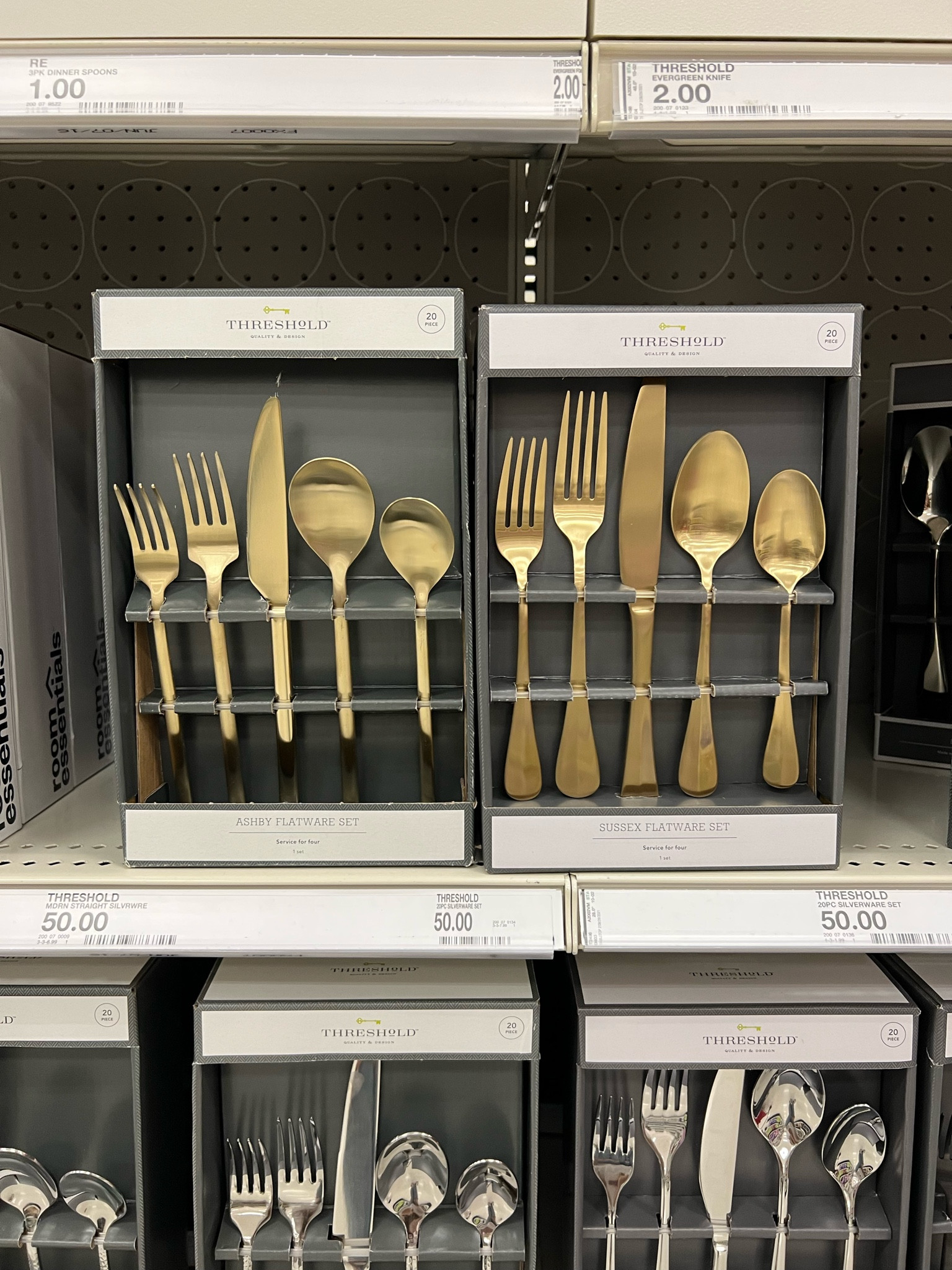 Gold flatware side by side comparison so you can see the difference in shape and brilliance. The left is a more muted gold with a sleek and modern design. The right is a little more vibrant with an elegant, traditional shape. Both are equally beautiful, dishwasher safe, same price - it’s up to personal preference! I’m also tagging the dish set I paired with my gold flatware. 

Kitchen, silverware, wedding registry, kitchenware, housewarming 

#LTKwedding #LTKhome #LTKunder100