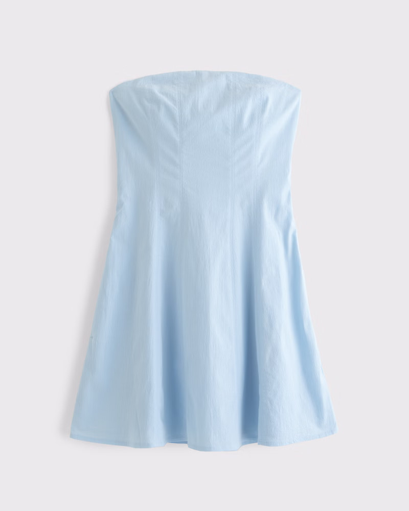 Abercrombie & Fitch Women's The A&F Mila Strapless Mini Dress in Light Blue - Size XXS TALL | Abercrombie & Fitch (US)