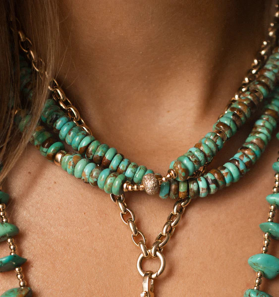 8MM TURQUOISE RONDELLE NECKLACES – SHAKTI | SHAKTI JEWELRY