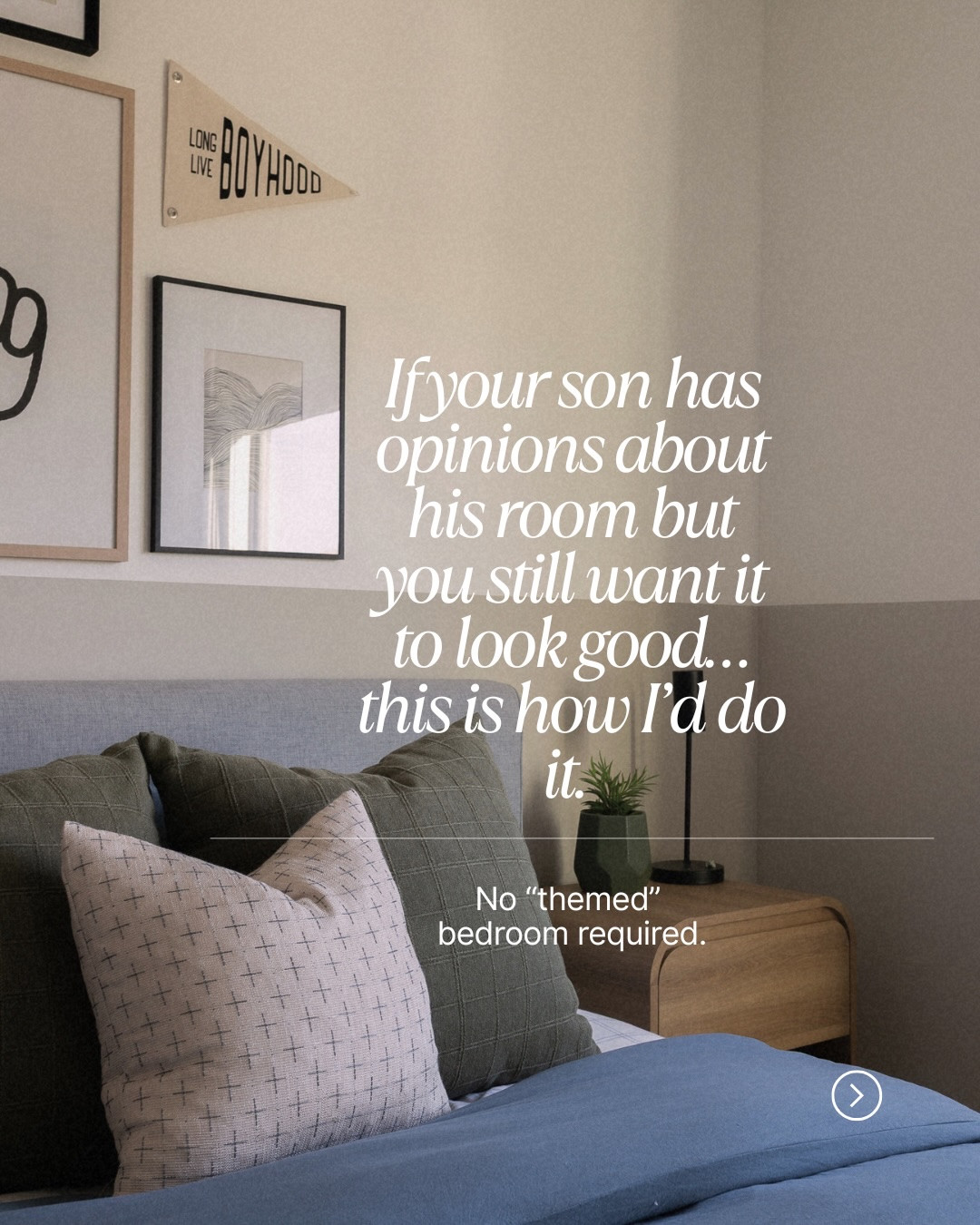 I think decorating a kid’s room is the perfect balance between what they love and what you love. 

I want my kids to have a space that feels completely like them, but I also don’t want to redo an entire room every time their interests change, nor do I want it cheesy. 😂

So I like keeping the bigger pieces simple and neutral then bringing in their personality through art, bedding, pillows and all the little details.

The goal? A room that feels like your child lives there, without sacrificing your style.

Boy moms… does your son have VERY strong opinions about his room? 😂👇🏼

#TeenBoyRoom #KidsRoomDecor #BoysBedroom #BedroomInspiration #AffordableHomeDecor