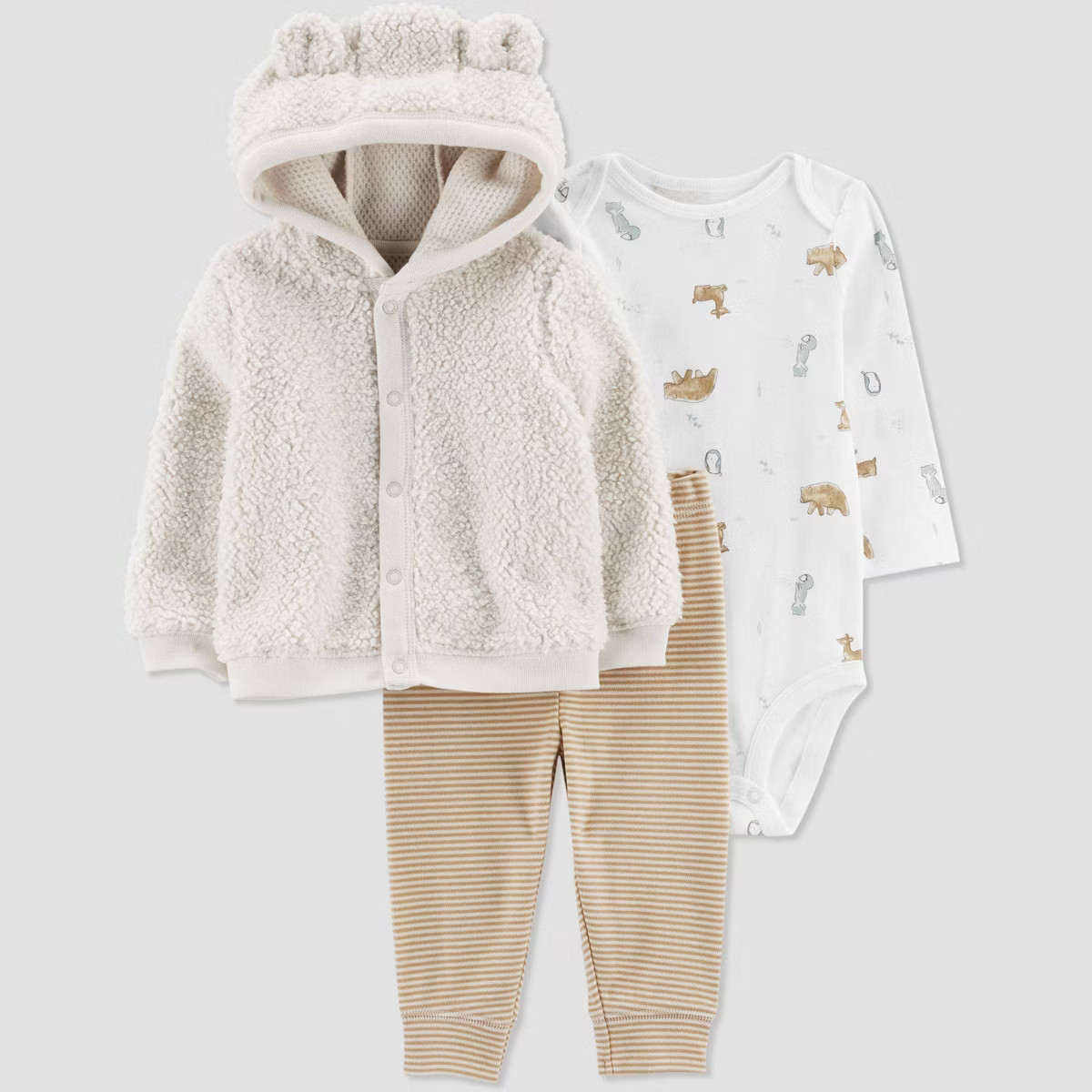Carter's Just One You®️ Baby Boys' Forest Sherpa Jacket & Bottom Set - Brown | Target