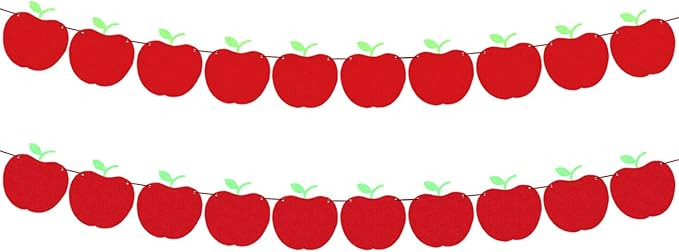 Felt Apple Banner for Back To School Decorations - Large 9 Feet, NO DIY | Welcome Back To School ... | Amazon (US)