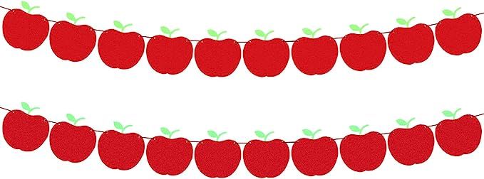 Felt Apple Banner for Back To School Decorations - Large 9 Feet, NO DIY | Welcome Back To School ... | Amazon (US)