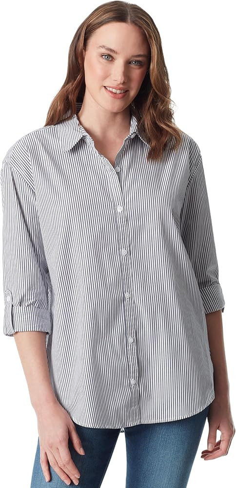 Gloria Vanderbilt Womens Amanda Oversized Button Down Shirt with Roll-tab Sleeves | Amazon (US)