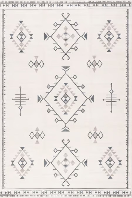 Cream Poppy Persian Washable Area Rug | Rugs USA