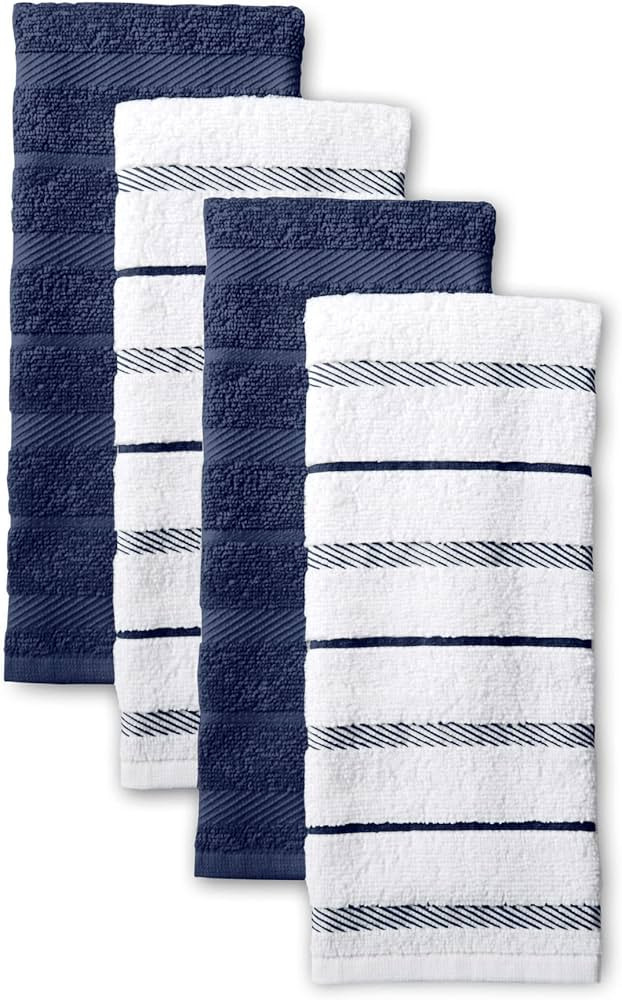KitchenAid Albany Kitchen Towel 4-Pack Set, Blue Willow/White, 16"x26" | Amazon (US)