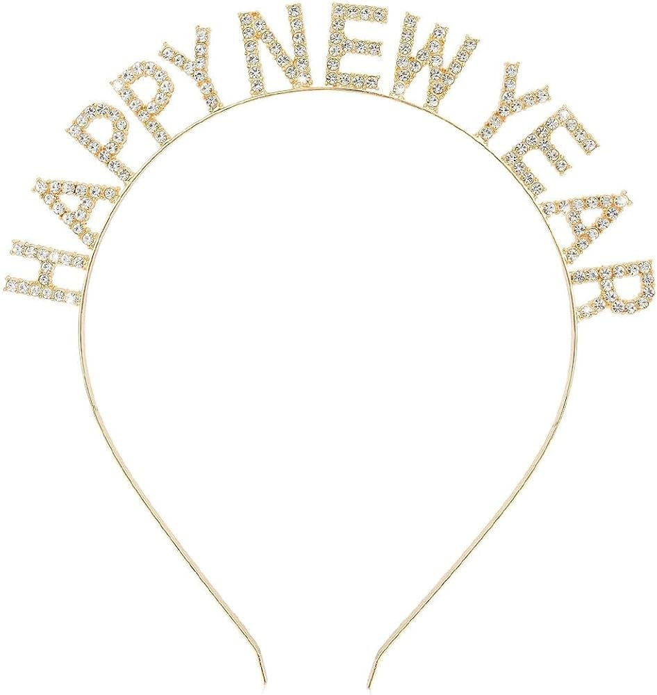 Happy New Year Headbands for Women - Rhinestone New Years Eve Hair Accessories | Amazon (US)