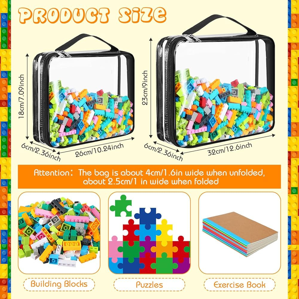 Sanwuta 6 Packs Toy Storage Bags, PVC Organizing Bags with Zipper, Waterproof Toy Bags for Board ... | Amazon (US)