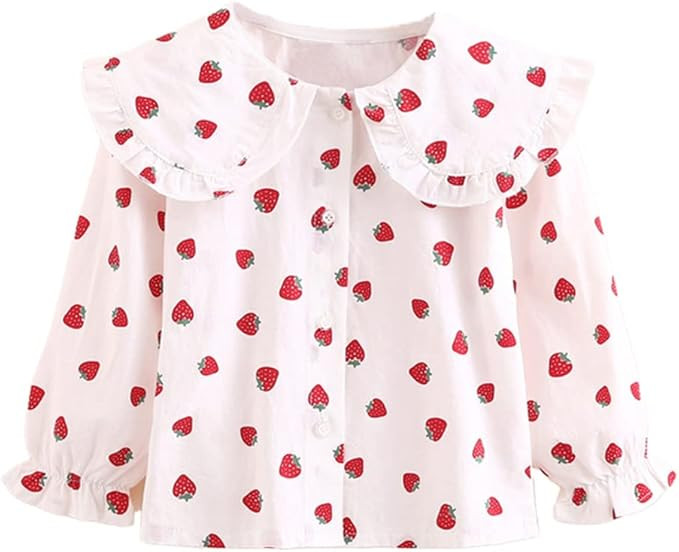 Mud Kingdom Little Girls Long Sleeve Shirt Peter Pan Collar Cute | Amazon (US)