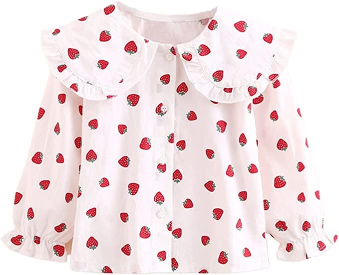 Mud Kingdom Little Girls Long Sleeve Shirt Peter Pan Collar Cute | Amazon (US)