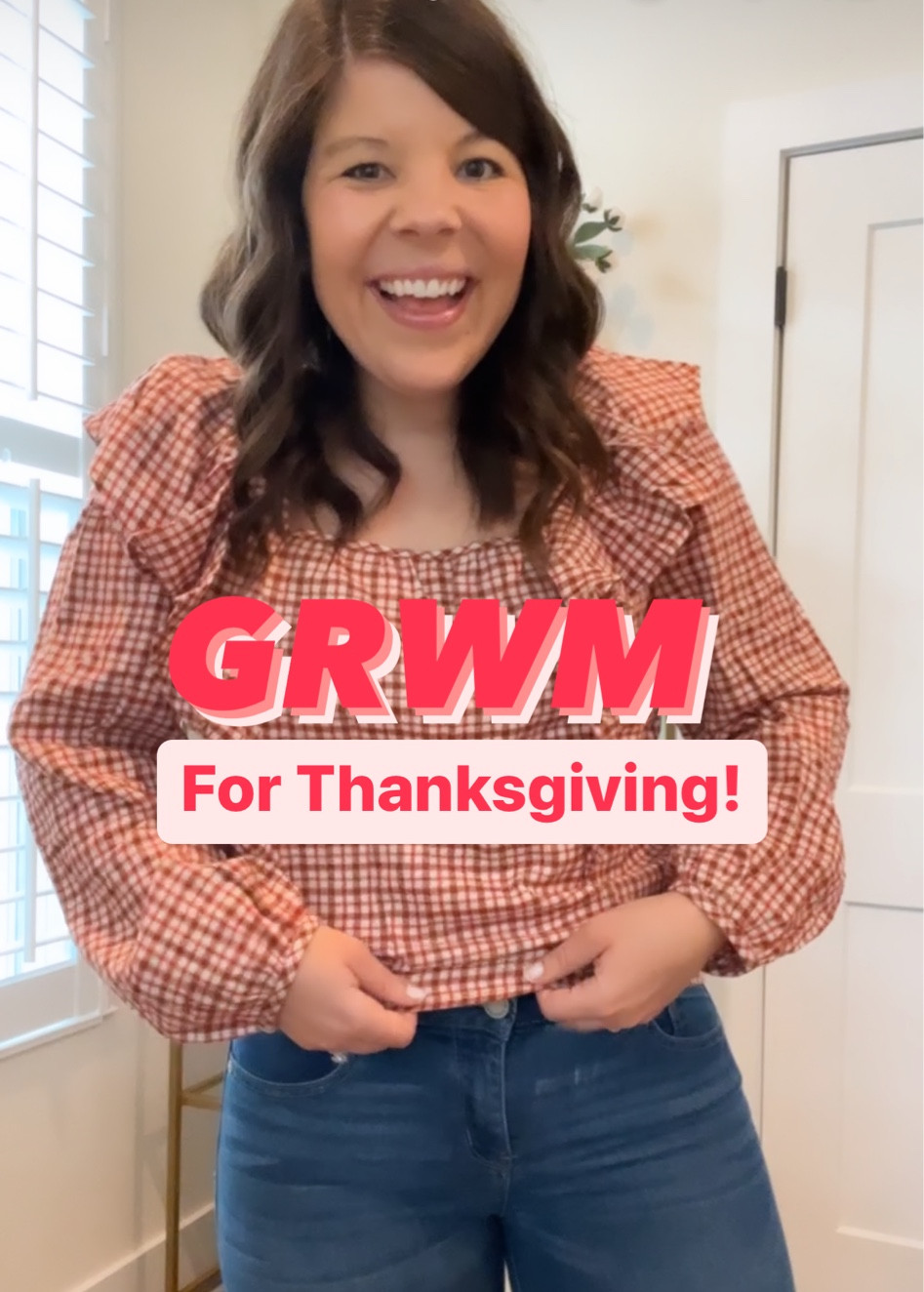 Get ready with me for Thanksgiving! Wearing a size small in the top, 8 in the mules, and 27 in the jeans (pre baby- need a 6 now!)

#thanksgiving #holidaystyle #plaidshirt

#LTKSeasonal #LTKstyletip #LTKHoliday