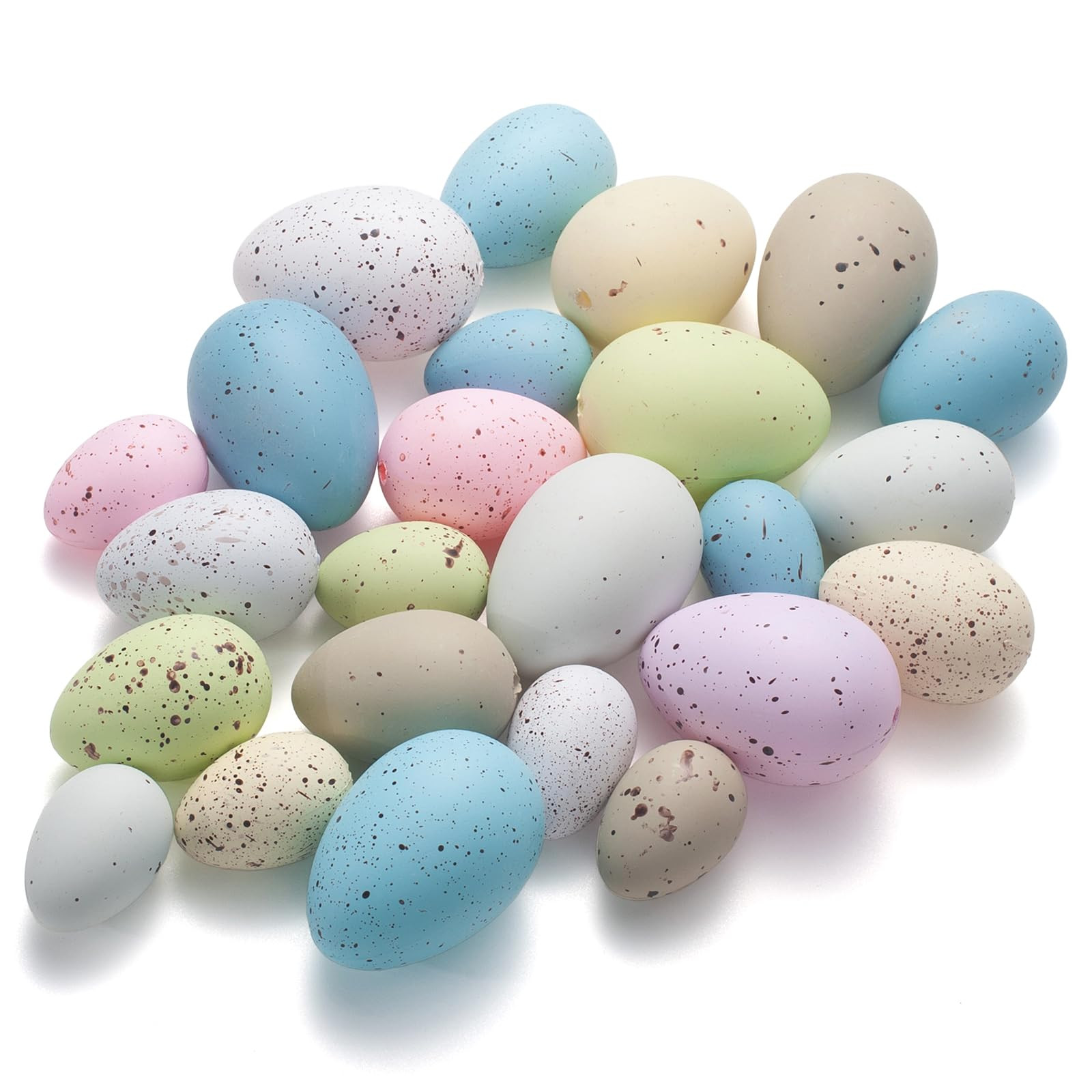 24Pcs Easter Eggs, Plastic Speckled Eggs Decorative Pastel Egg, Assorted Faux Chicken Eggs for DI... | Amazon (US)