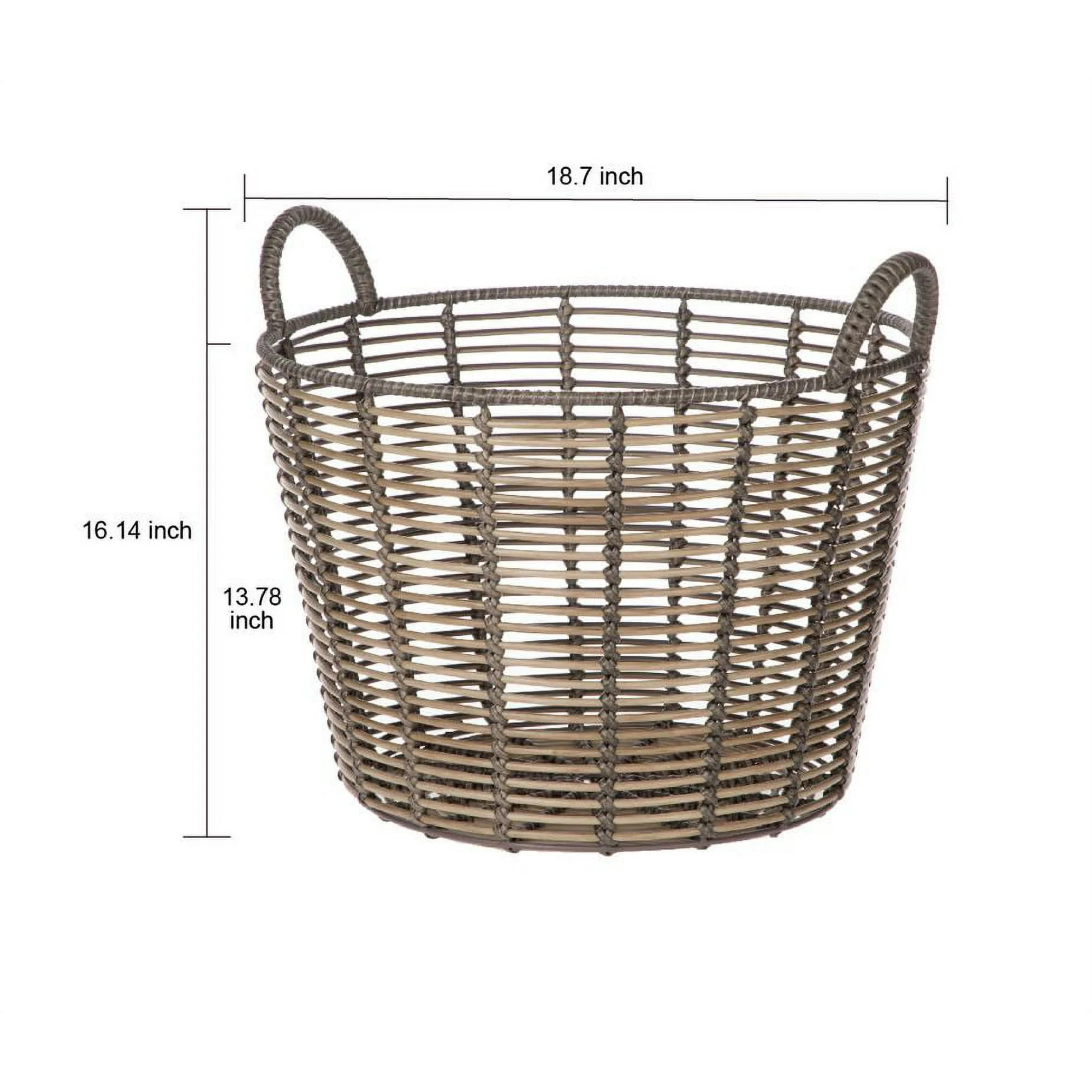 Better Homes & Gardens Extra Large Round Poly Rattan Storage Basket with Handles | Walmart (US)
