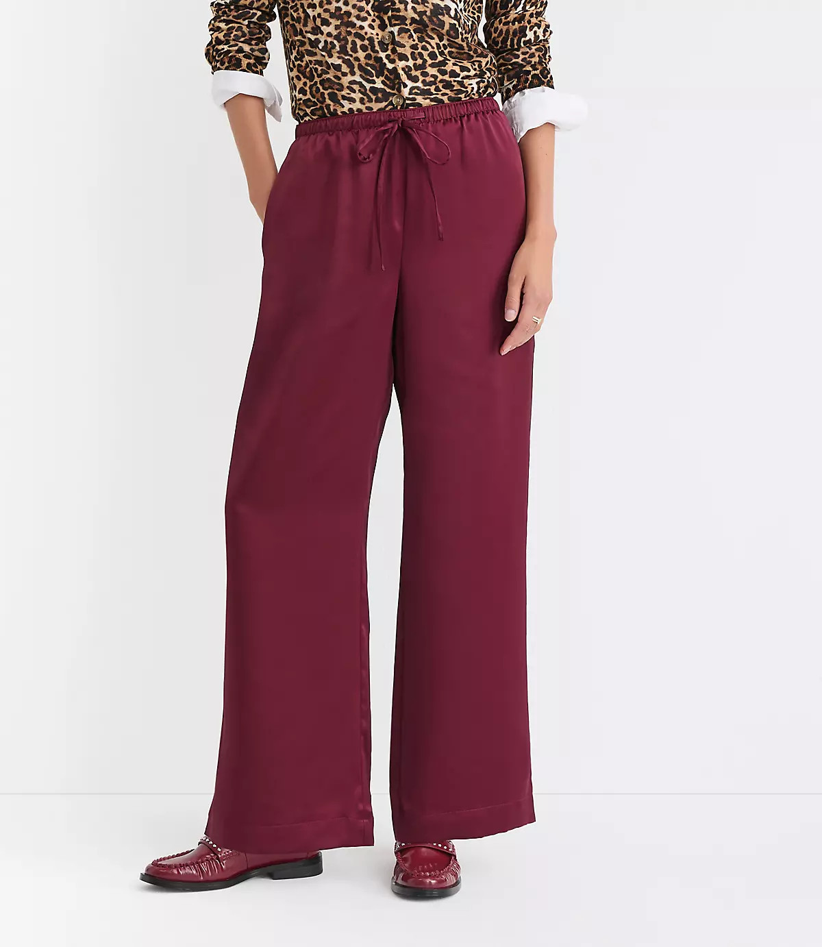 Sawyer Pull On Pants in Satin | LOFT