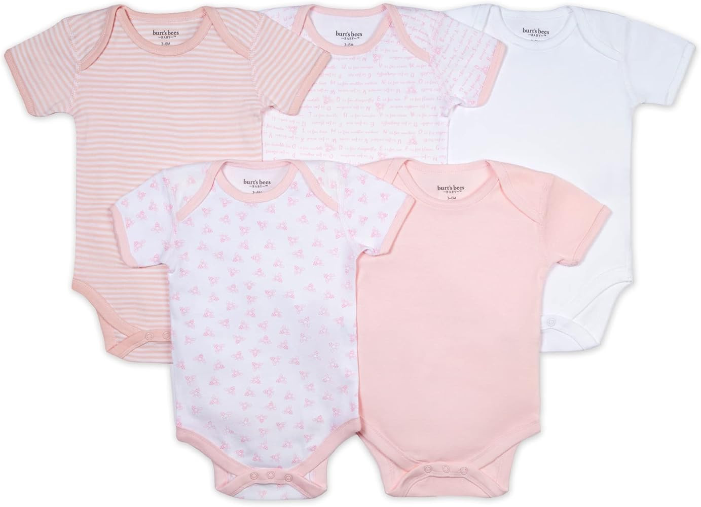 Burt's Bees Baby Unisex Baby Bodysuits, 5-pack Short & Long Sleeve One-pieces, 100% Organic Cotto... | Amazon (US)