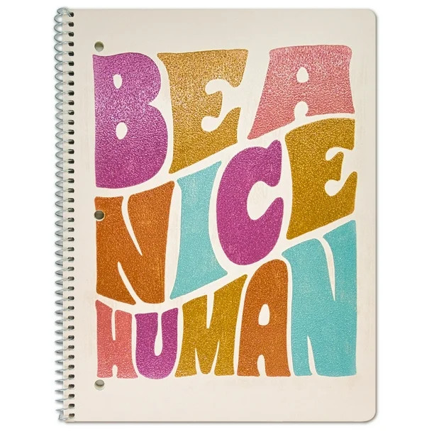 Class Act Stationery 1-Subject Spiral Notebook, 80 CR Sheets, Be a Nice Human - Walmart.com | Walmart (US)