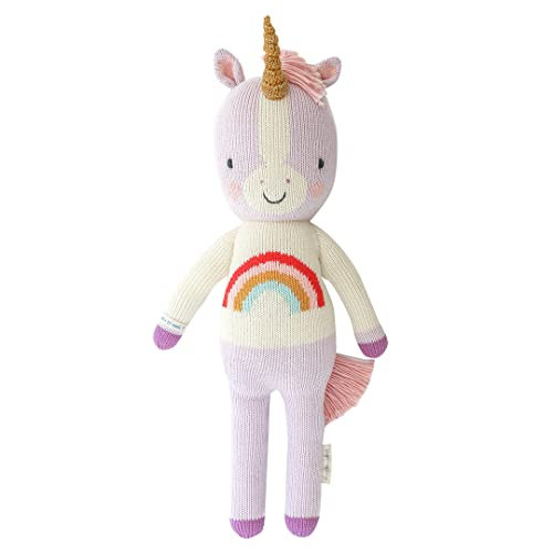 cuddle + kind Zoe The Unicorn Regular 20" Hand-Knit Doll – 1 Doll = 10 Meals, Fair Trade, Heirloom Quality, Handcrafted in Peru, 100% Cotton Yarn | Amazon (US)