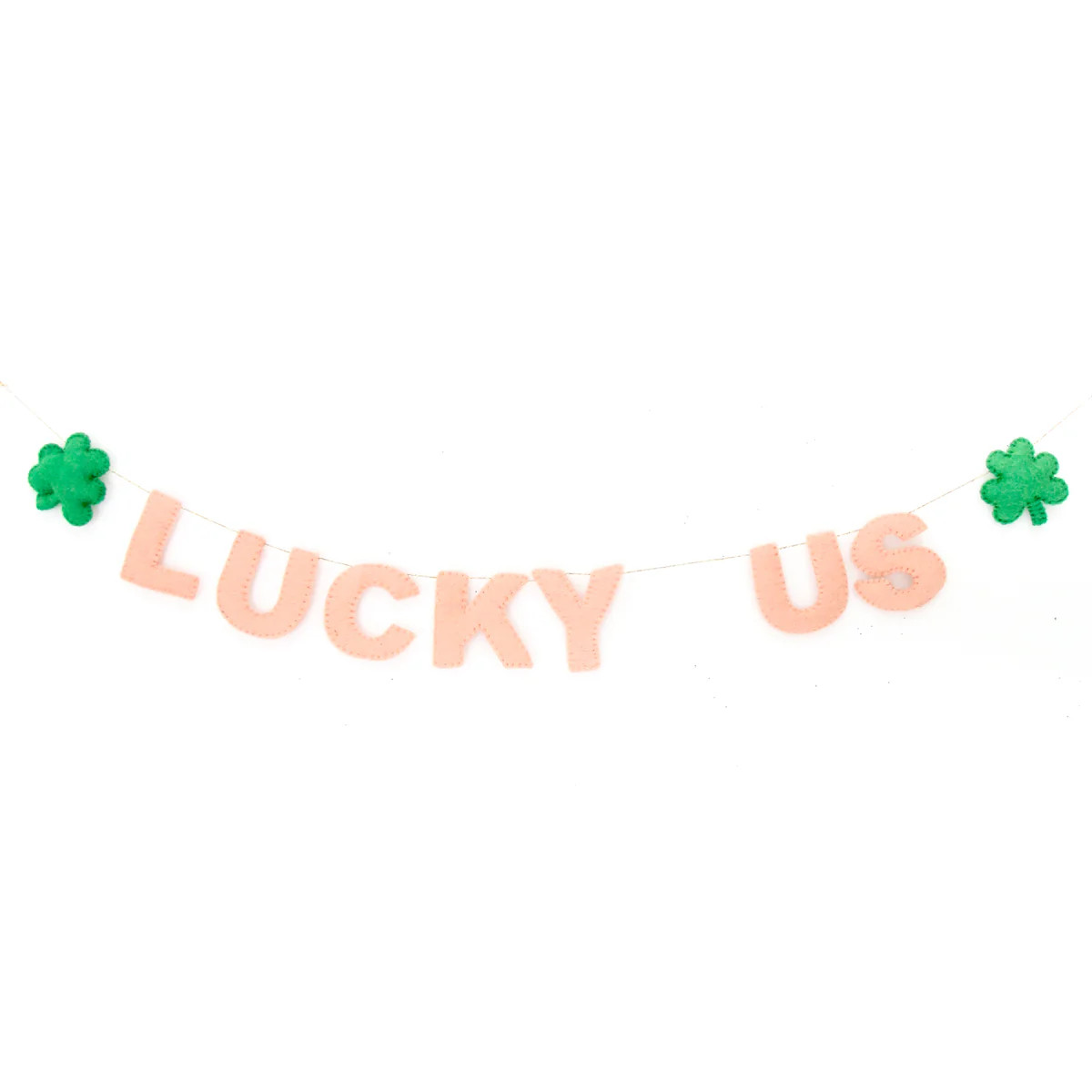 Pink Lucky Us Shamrock Felt Garland | Ellie and Piper