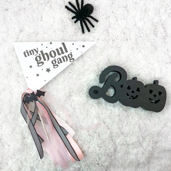 Tiny Ghoul Gang Halloween Pennant Flag | Etsy | Etsy (US)