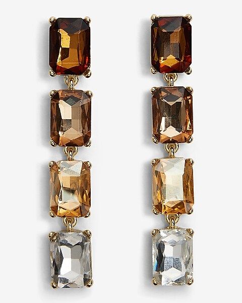 Rhinestone Gradient Drop Earrings | Express