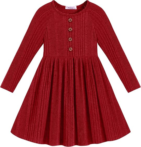 Arshiner Toddler Girls Sweater Long Sleeve Knit Fall Winter Dresses | Amazon (US)