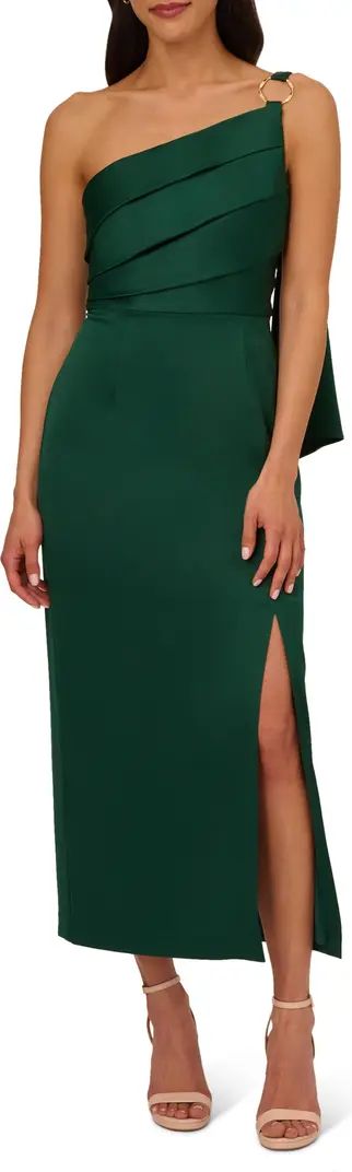 Pleat One-Shoulder Crepe Cocktail Dress | Nordstrom