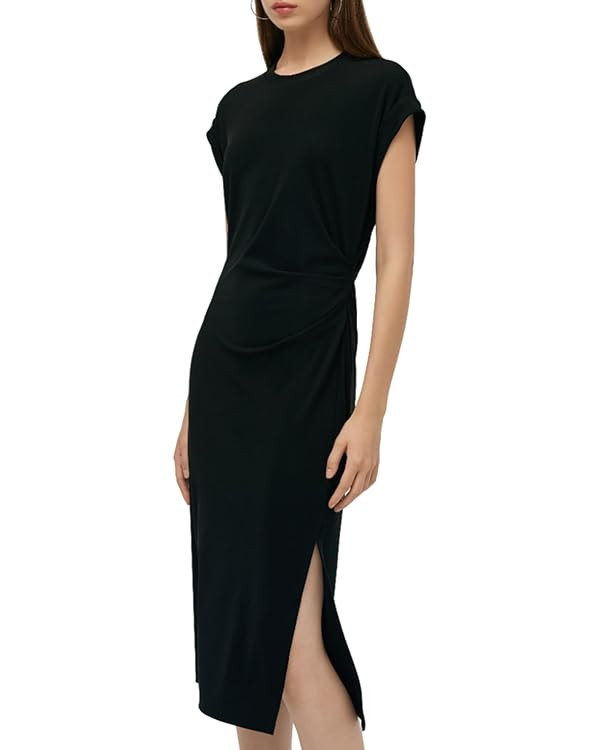 Bodycon Dresses for Women Short Sleeve Crew Neck T Shirt Dress, Black Party Club Midi Summer Penc... | Amazon (US)