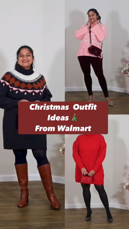 Christmas outfit ideas from @walmartfashion 

Size M in sweater and sweater dress. They fit TTS
Size M in the velvet legging 

#LTKHoliday #LTKunder50 #LTKstyletip