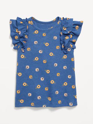 Flutter-Sleeve Rib-Knit Top for Toddler Girls | Old Navy (US)