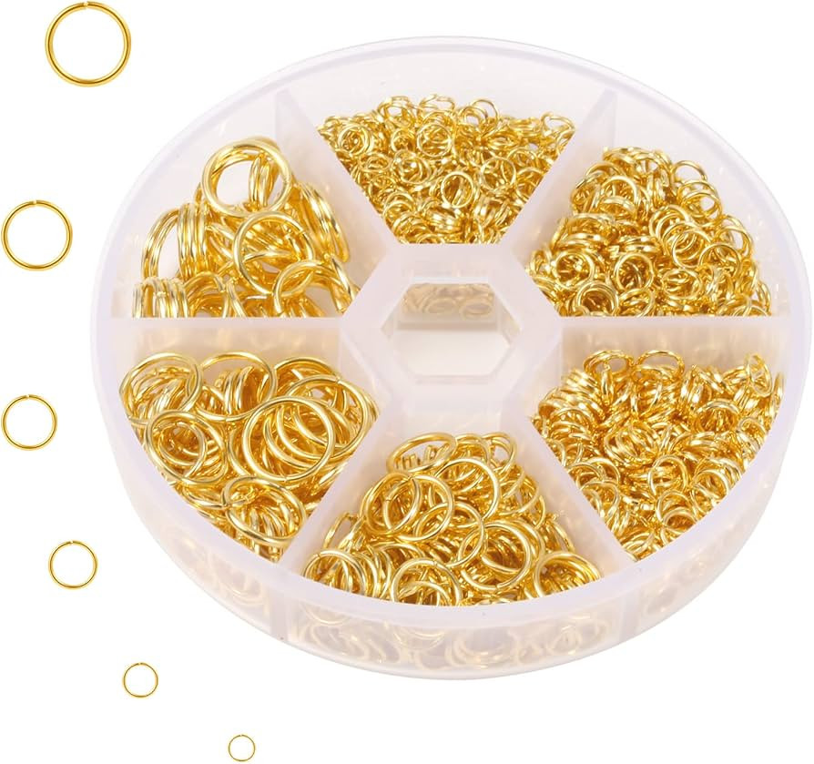 LUTER 1000pcs Open Jump Rings, Metal Open Jump Rings Jump Ring Opener Gold Jump Rings for Jewelle... | Amazon (CA)