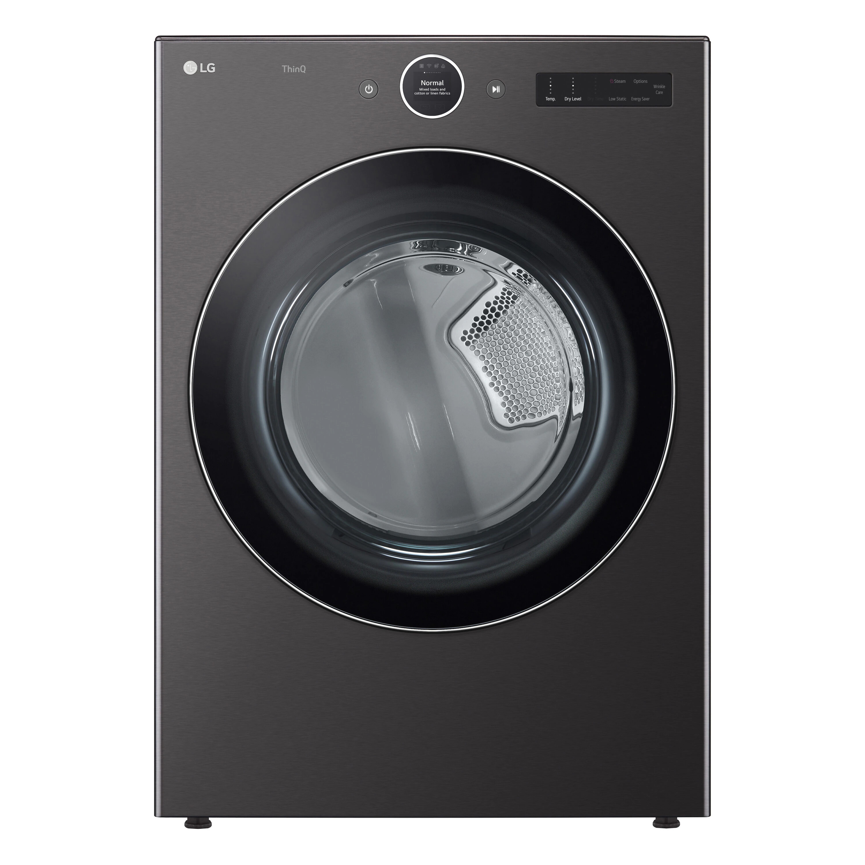 LG 7.4-cu ft Stackable Vented Gas Dryer with Steam Cycle ( Black Steel ) Stainless Steel | DLGX6701B | Lowe's