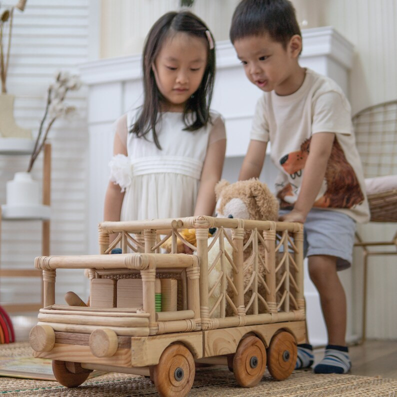 Howard's Rattan Moving Books & Toys Storage Truck | Sustainable Natural Rattan Children's Toys | ... | Etsy (US)