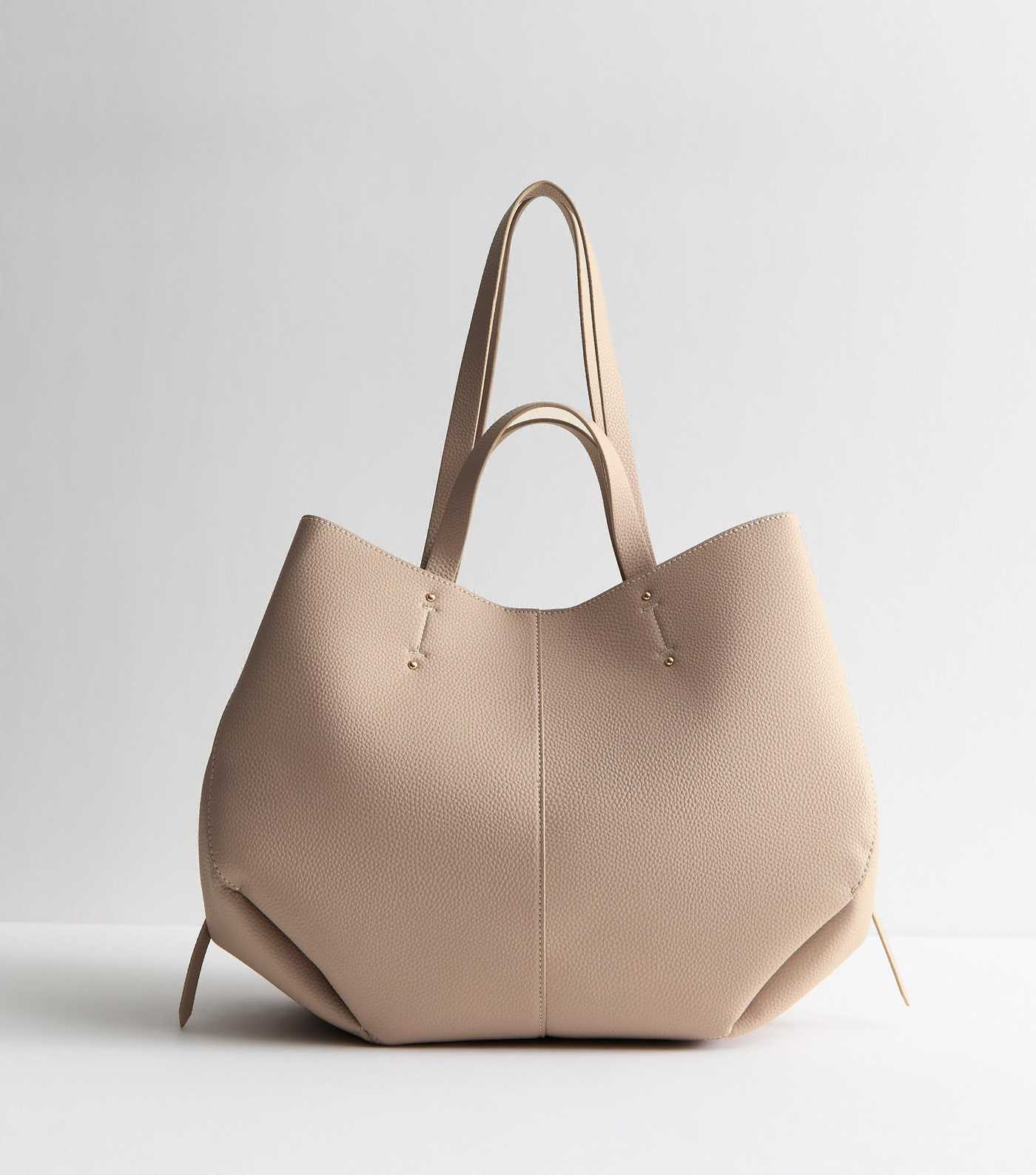 Mink Grained Faux Leather Tote Bag | New Look | New Look (UK)