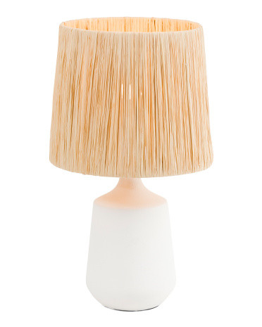 13x23in Ethra Raffia Shade Ceramic Table Lamp | TJ Maxx