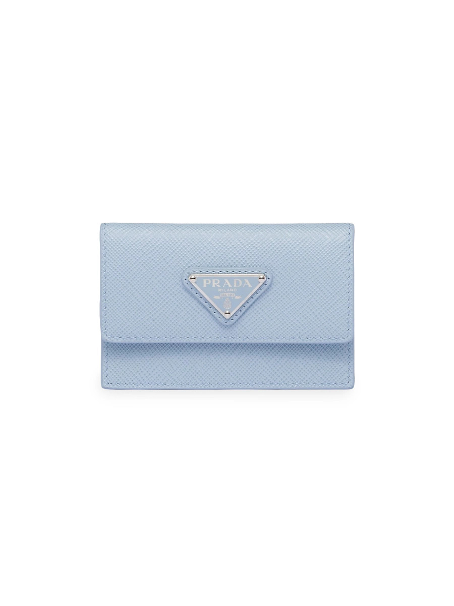 Women's Saffiano Leather Card Holder - Light Blue | Saks Fifth Avenue