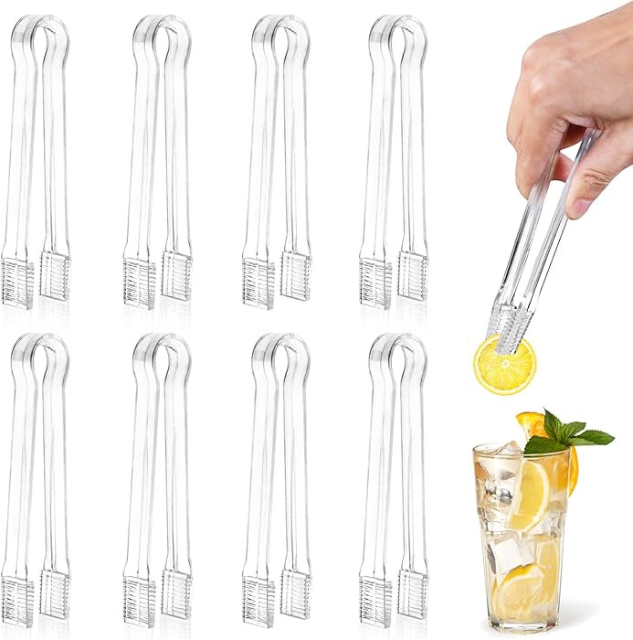 8 PCS Plastic Serving Tongs, 6.3 Inches Disposable Clear Tongs, Kitchen Small Serving Utensil Ton... | Amazon (US)