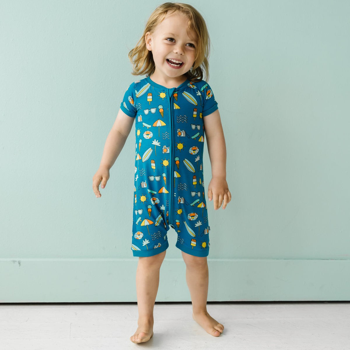 Surf's Up Shorty Romper | Little Sleepies