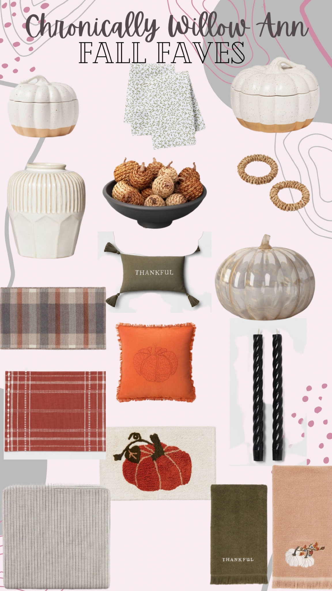 Subtle fall decor for the home that doesn’t cost a ton. All under $30 and are actually useful and also add style to the whole house. It’s an easy way to Decorate for the seasons. The pillows are elegant and all of these items would make a great gift for anyone in your life. Great gifts for her, gifts for mom, gifts for in laws, gifts for home

#LTKhome #LTKHoliday #LTKSeasonal