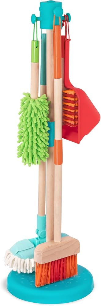 Battat Kids Cleaning Set, Sweep n' Clean Pretend Play Kit, Wooden, Playset | Amazon (US)