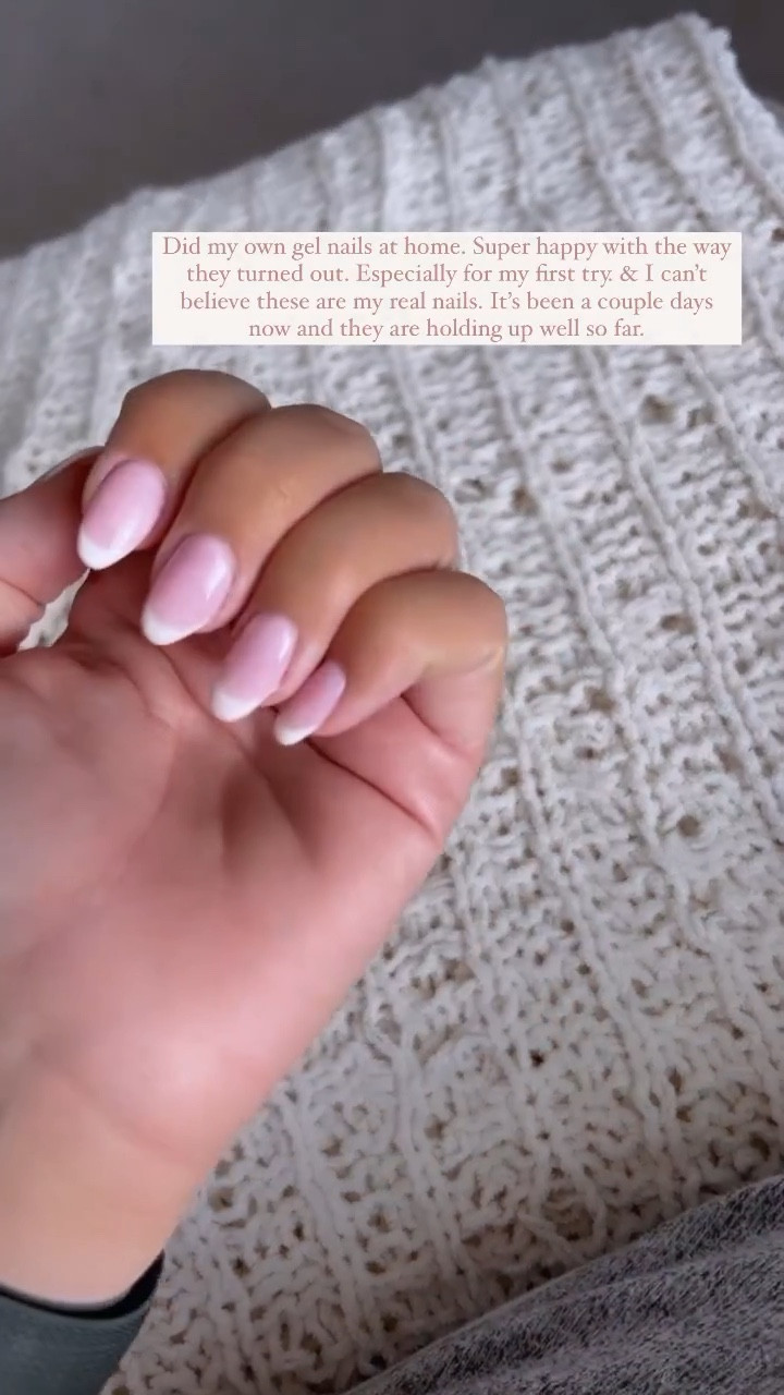 At home nails! French Mani! 
Step 1. Prep Nails 
Step 2. Base Coat + cure
Step 3. Builder Gel + cure 
Step 4. 1 Layer of Funny Bunny + cure
Step 5. 2 layers of Bubble Bath + cure after each layer
Step 6. 2 layers of Alpine snow tip w/ french tip tool. 

You could also use the colors that come with the Beetles Gel Nail Kit! I just already had the OPI gel. 

#LTKbeauty #LTKstyletip #LTKFind