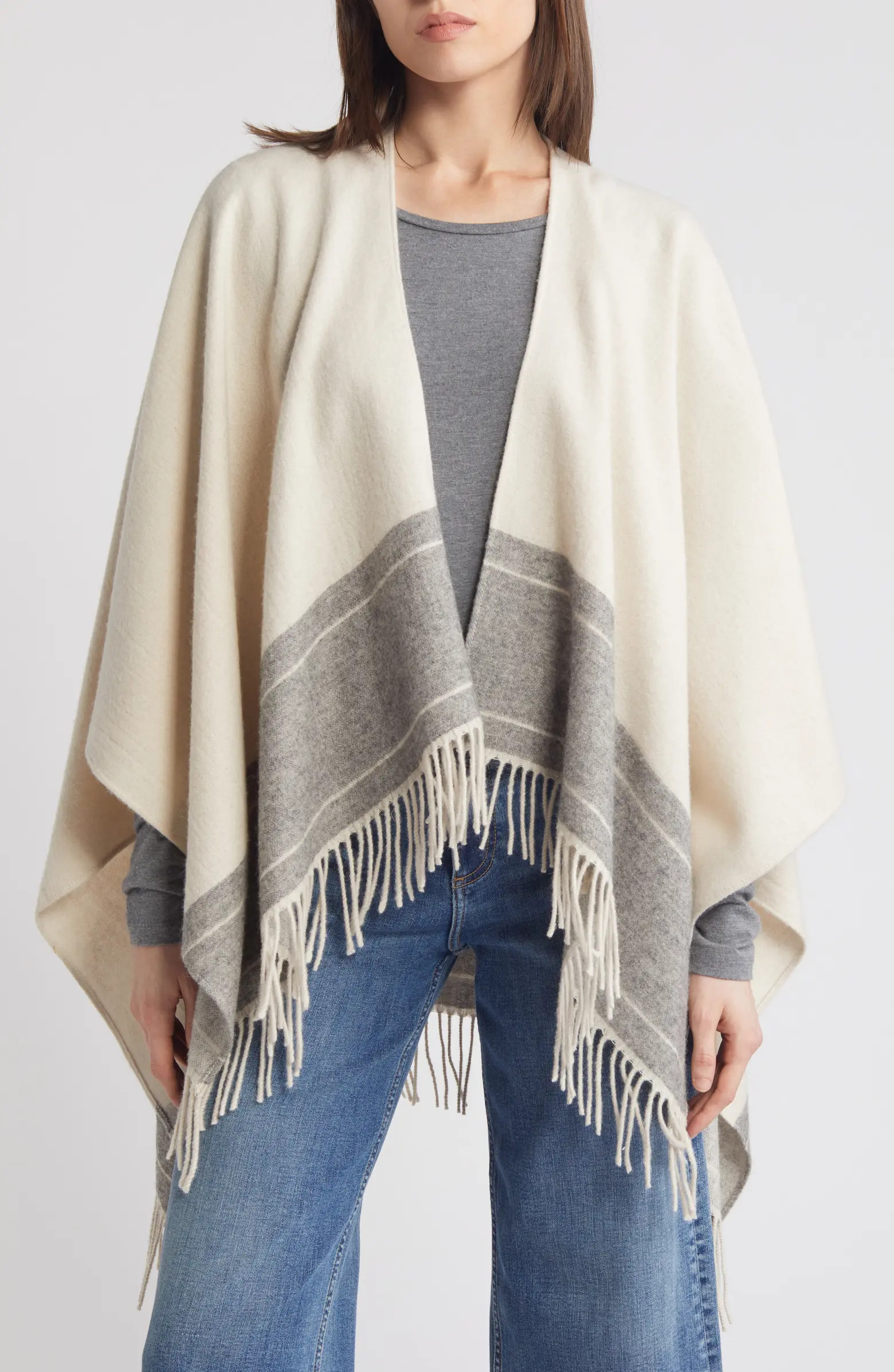 rag & bone Logo Embellished Wool Ruana | Nordstrom | Nordstrom