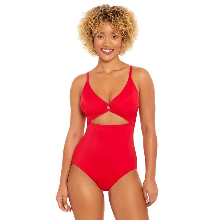 Time and Tru Women's and Plus O Ring One Piece Swimsuit, Sizes XS-3X - Walmart.com | Walmart (US)