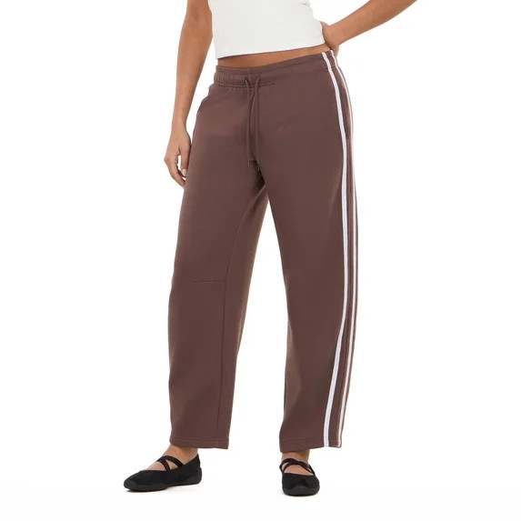 Forever 21 Women’s Barrel Leg Joggers with Side Stripe Detail, Relaxed Drawstring Sweatpants fo... | Walmart (US)