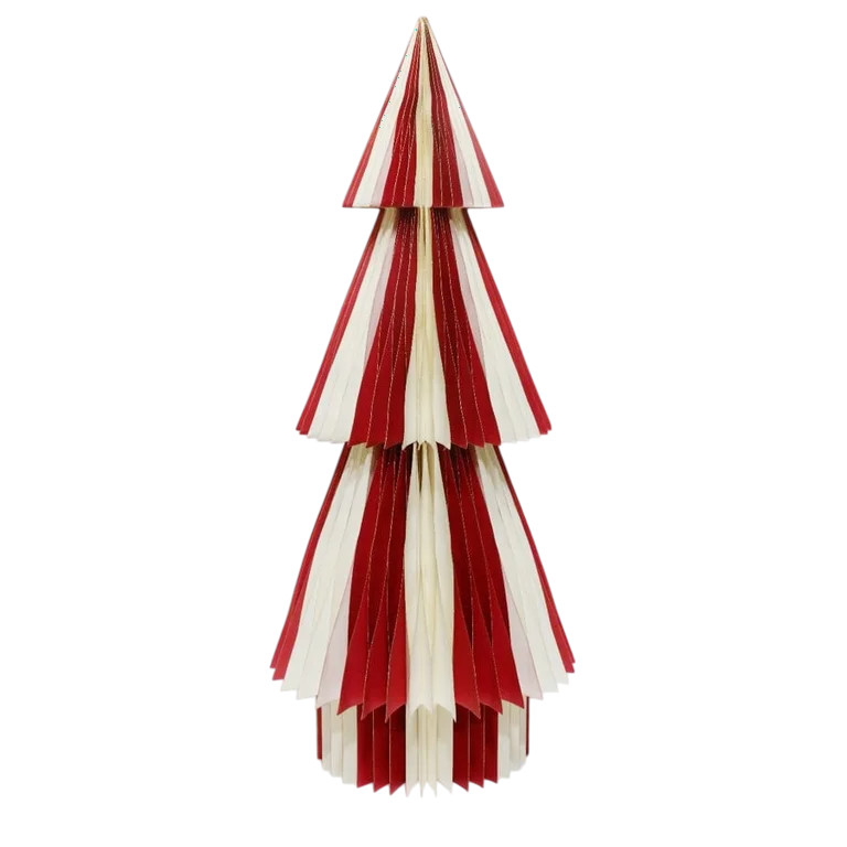 Honeycomb Paper Tree Christmas Decoration, Red and White, 47", by Holiday Time - Walmart.com | Walmart (US)