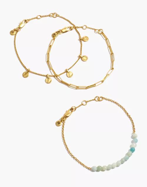 Three-Pack Amazonite Beaded Chain Bracelet Set | Madewell