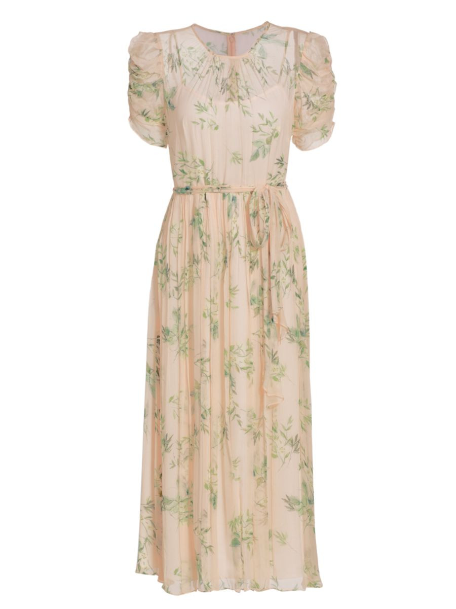 Floral Chiffon Pleated Midi-Dress | Saks Fifth Avenue
